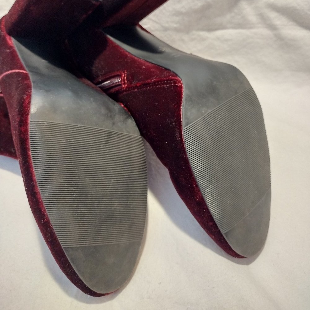 🌎 Nina || Inamae Merlot Velvet 4" Heel Booties - Picture 8 of 9